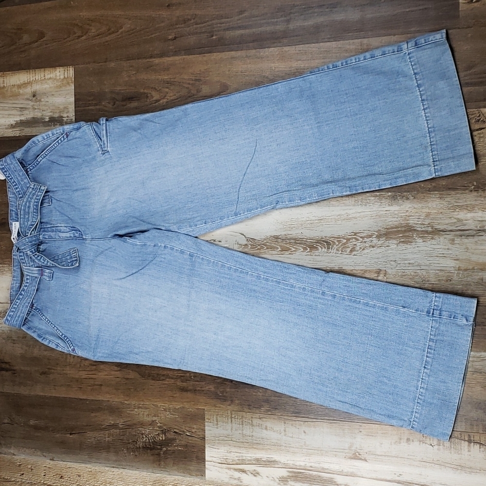 Tommy Hilfiger Relaxed Fit Light Wash Wide Leg Tie Waist Jeans Size 12